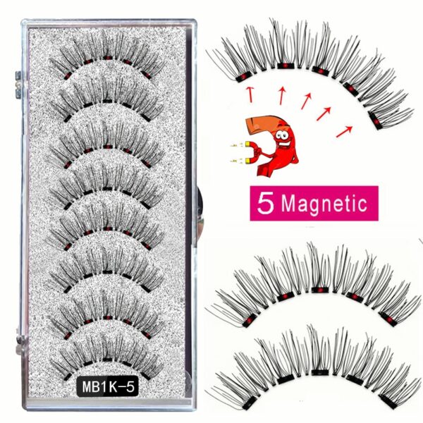 Cílios magnéticos naturais com imã, Mb3k 5,  3d artesanal 8 pçs magnético cílios conjunto pinça vison, olho cílios falso. - Image 26