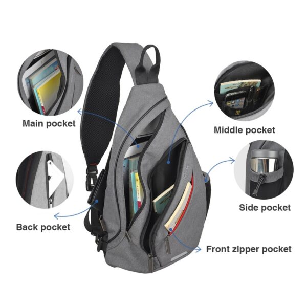 Mochila de Ombro MIXI, Bolsa Crossbody Sling USB, Ciclismo, Esportes, Viagem, Moda Versátil, Bolsa de Estudante - Image 10