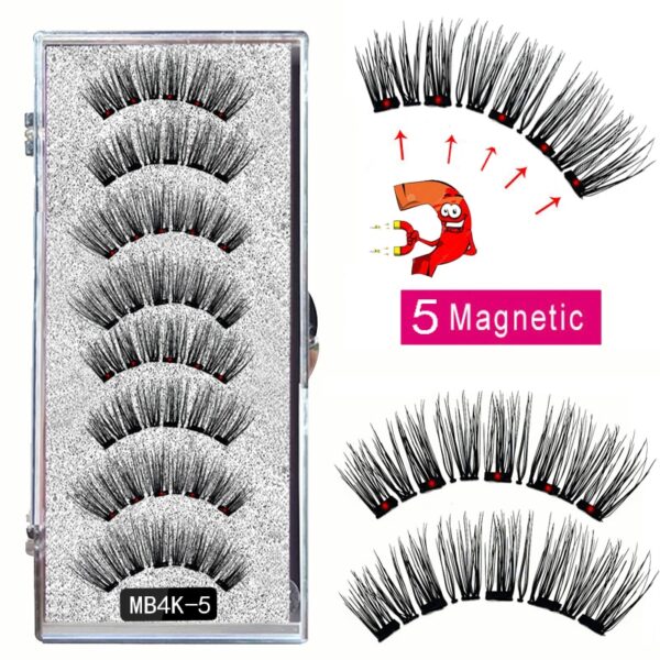 Cílios magnéticos naturais com imã, Mb3k 5,  3d artesanal 8 pçs magnético cílios conjunto pinça vison, olho cílios falso. - Image 38