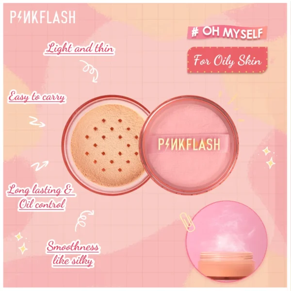 Pó facial fosco à prova d'água para maquiagem facial, Pinkflash, acabamento fosco, controle de óleo, cobertura total, cosméticos, 3 cores - Image 2