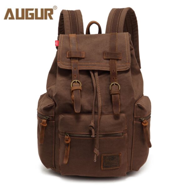 Mochila de lona vintage AUGUR, escolar, bolsa de viagem, grande capacidade, bolsa retrô para laptop, nova moda
