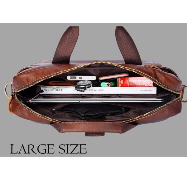 Bolsas casuais de couro genuíno, sacos para laptop, sacos masculinos de viagem de negócios, bolsa de ombro masculina - Image 20