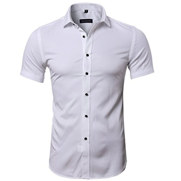 Camisas masculina em fibra de bambu, slim fit, manga comprida, sem ferro, fácil cuidado, formal, roxa, nova, 2023 - Image 32