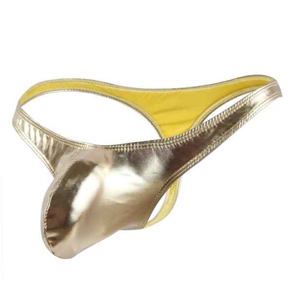 Cuecas masculinas gay de algodão com listras, sexy, fio dental, busto com tanga, couro sintético. - Image 4