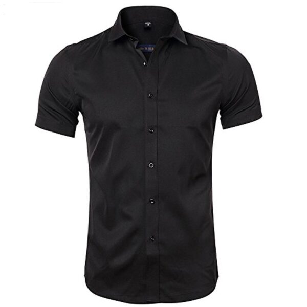 Camisas masculina em fibra de bambu, slim fit, manga comprida, sem ferro, fácil cuidado, formal, roxa, nova, 2023 - Image 25