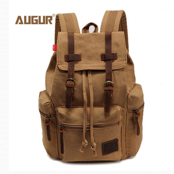 Mochila de lona vintage AUGUR, escolar, bolsa de viagem, grande capacidade, bolsa retrô para laptop, nova moda - Image 3