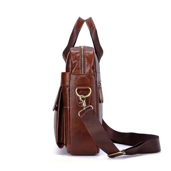 Bolsas casuais de couro genuíno, sacos para laptop, sacos masculinos de viagem de negócios, bolsa de ombro masculina - Image 7