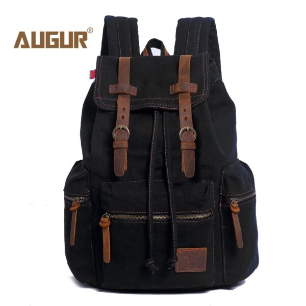 Mochila de lona vintage AUGUR, escolar, bolsa de viagem, grande capacidade, bolsa retrô para laptop, nova moda - Image 8
