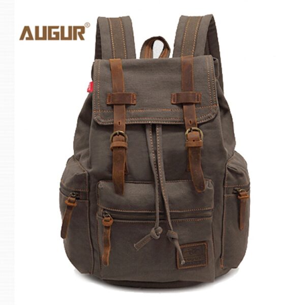 Mochila de lona vintage AUGUR, escolar, bolsa de viagem, grande capacidade, bolsa retrô para laptop, nova moda - Image 14