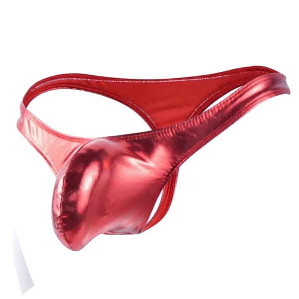Cuecas masculinas gay de algodão com listras, sexy, fio dental, busto com tanga, couro sintético. - Image 2