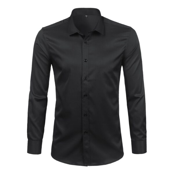 Camisas masculina em fibra de bambu, slim fit, manga comprida, sem ferro, fácil cuidado, formal, roxa, nova, 2023 - Image 11