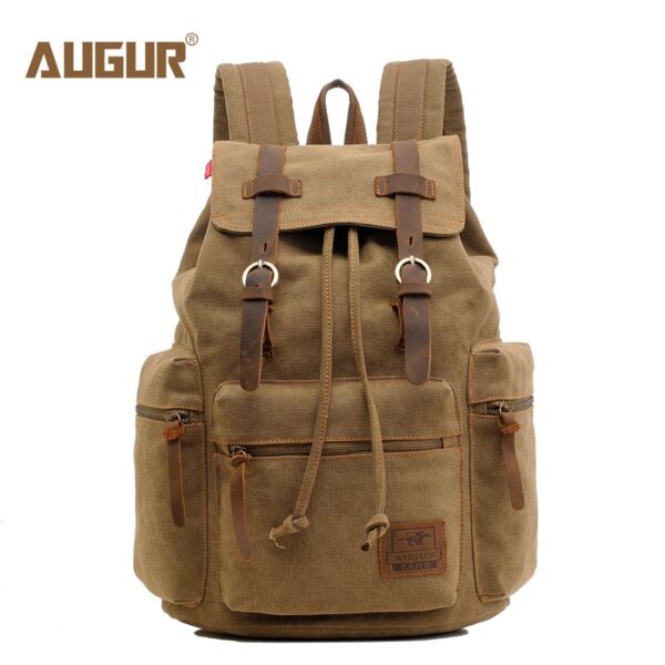 Mochila de lona vintage AUGUR, escolar, bolsa de viagem, grande capacidade, bolsa retrô para laptop, nova moda - Image 13
