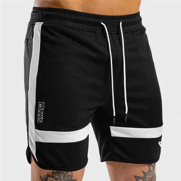 Shorts masculino respirável de ginástica, de treino, malha, roupa esportiva de secagem rápida, jogger, marca praia, calça curta, verão, nova - Image 5