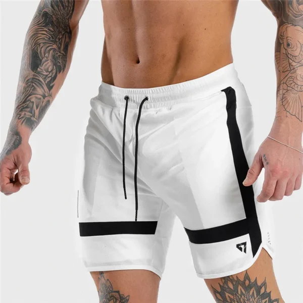 Shorts masculino respirável de ginástica, de treino, malha, roupa esportiva de secagem rápida, jogger, marca praia, calça curta, verão, nova - Image 2