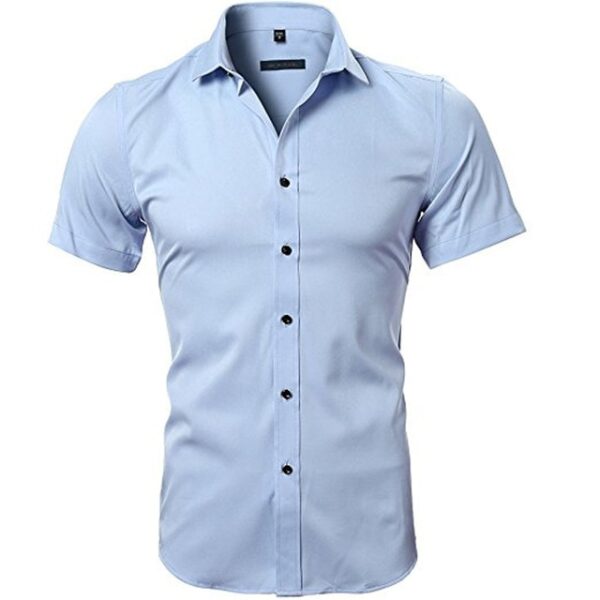 Camisas masculina em fibra de bambu, slim fit, manga comprida, sem ferro, fácil cuidado, formal, roxa, nova, 2023 - Image 23