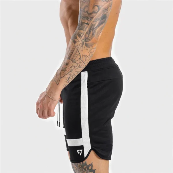 Shorts masculino respirável de ginástica, de treino, malha, roupa esportiva de secagem rápida, jogger, marca praia, calça curta, verão, nova - Image 6