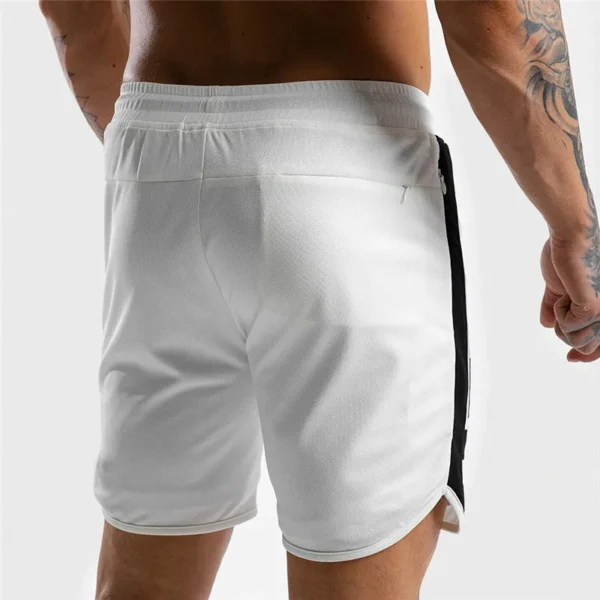 Shorts masculino respirável de ginástica, de treino, malha, roupa esportiva de secagem rápida, jogger, marca praia, calça curta, verão, nova - Image 3