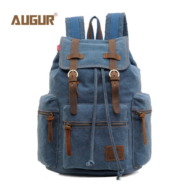 Mochila de lona vintage AUGUR, escolar, bolsa de viagem, grande capacidade, bolsa retrô para laptop, nova moda - Image 10