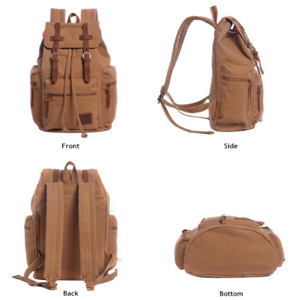 Mochila de lona vintage AUGUR, escolar, bolsa de viagem, grande capacidade, bolsa retrô para laptop, nova moda - Image 12