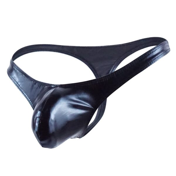 Cuecas masculinas gay de algodão com listras, sexy, fio dental, busto com tanga, couro sintético. - Image 9