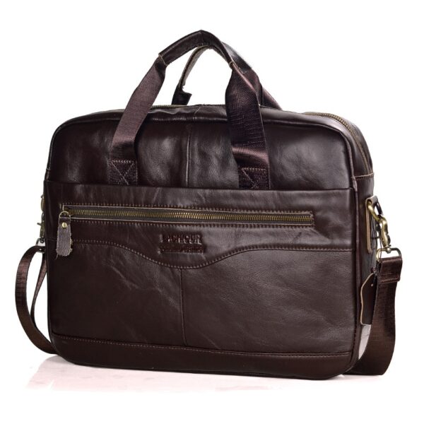 Bolsas casuais de couro genuíno, sacos para laptop, sacos masculinos de viagem de negócios, bolsa de ombro masculina - Image 6