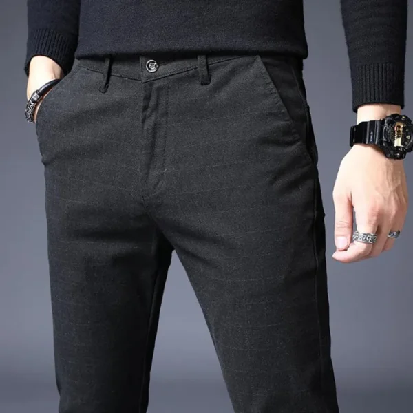 Calças masculina 4 estações, xadrez,  de negócios, roupas em linha reta casual harem calças tamanho 38 - Image 9