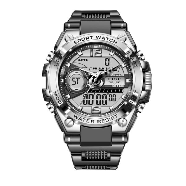 Relógio militar 50m relógio de pulso à prova d' água led relógio de quartzo digital lige relógio esporte, grandes - Image 2