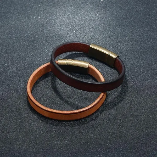 Pulseiras masculina de couro marrom, Jiayiqi, fecho magnético de aço inoxidável, braceletes fashion, novo, presente, 18,5 cm, 20,5 cm, 22,5 cm - Image 7