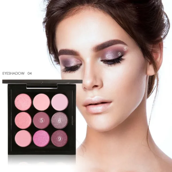 Sombras feminina - Paleta de sombras foscasFocallure, impermeável, duradoura, diamante, brilho, glitter, maquiagem de sombra, cosméticos, 9 cores - Image 5