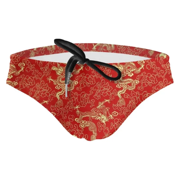 Sungas masculina, estilo chinês de banho, dragão, sexy, de natação briefs surf troncos homme - Image 3