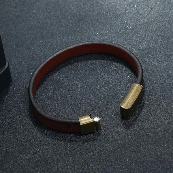 Pulseiras masculina de couro marrom, Jiayiqi, fecho magnético de aço inoxidável, braceletes fashion, novo, presente, 18,5 cm, 20,5 cm, 22,5 cm - Image 6
