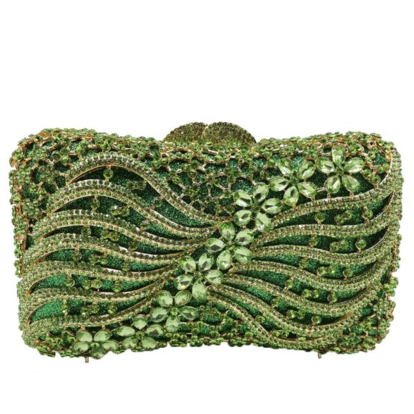 Bolsa feminina Cristal Diamante Beading Clutch Purse, Evening Bag, Chain Shoulder Bag, Prata, Ouro, Preto - Image 7