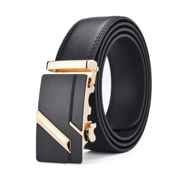 Cintos de couro genuíno, masculino, [Dwts],  fivela automática preto, cintos cummerbunds cinturão homens - Image 9