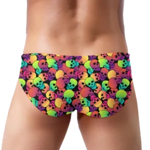 Sungas masculina, do crânio do açúcar, homem sexy, maiôs de natação briefs surf troncos homme nadar