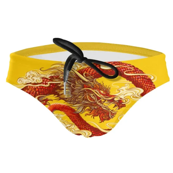 Sungas masculina, estilo chinês de banho, dragão, sexy, de natação briefs surf troncos homme - Image 2