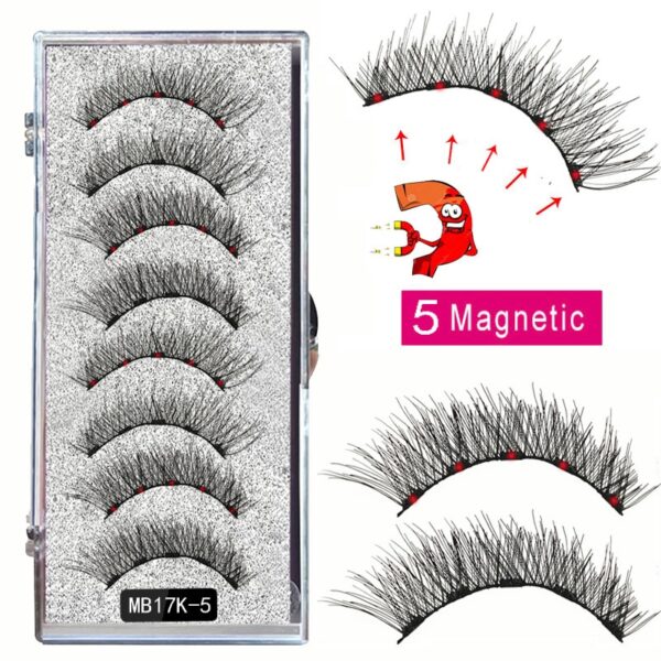 Cílios magnéticos naturais com imã, Mb3k 5,  3d artesanal 8 pçs magnético cílios conjunto pinça vison, olho cílios falso. - Image 25