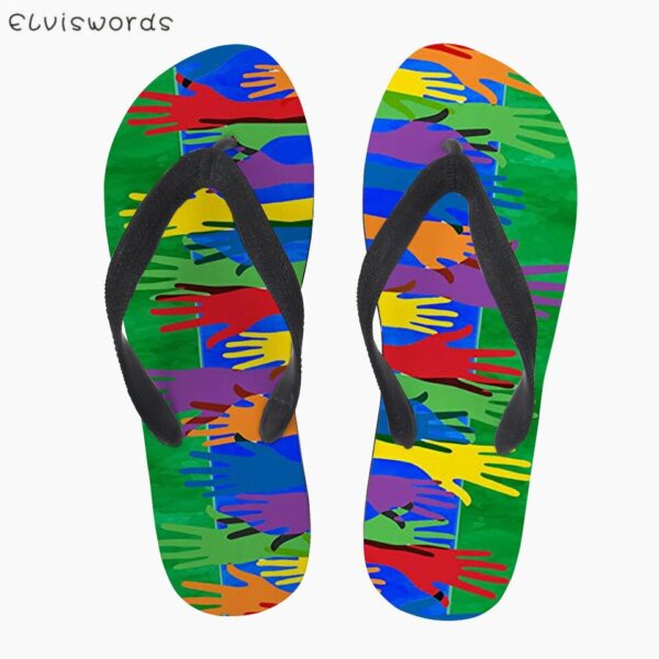 Chinelos unissex, LGBTQ, Elviswords, antiderrapante flip flops, de verão ao ar livre moda adolescente de praia chinelos - Image 6