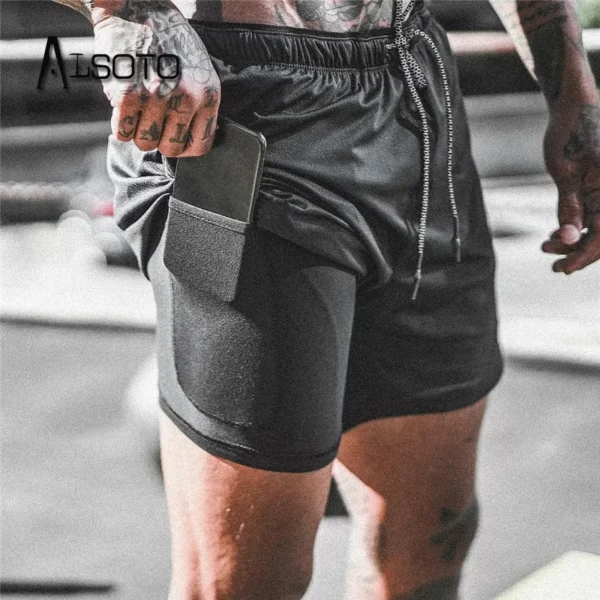 Shorts masculino de secagem rápida, natação, roupa de banho, maiô, calções de banho, praia, ginástica, boxer surf, bolso, verão - Image 4
