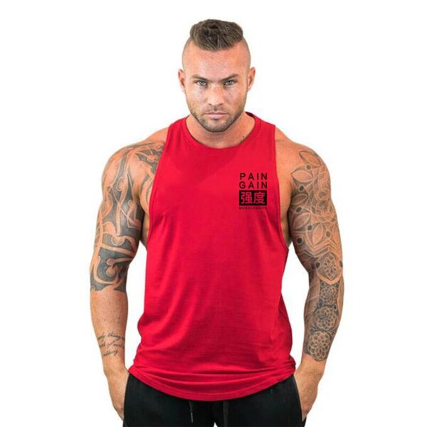Camiseta masculina regata esportiva sem mangas, camiseta com corte muscular, camisa em y para treino - Image 10