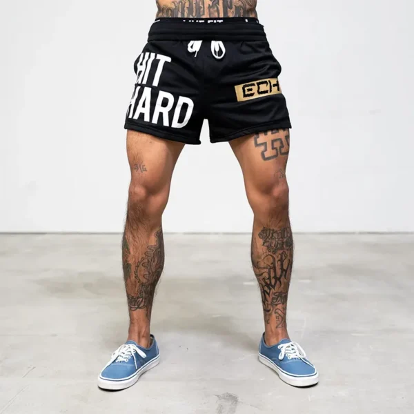 Shorts masculino de ginástica, XISHA, calções de corrida desportivos, respiráveis, macios, tênis, treino, roupa desportiva, calças curtas de malha masculina, ioga, basquetebol - Image 2