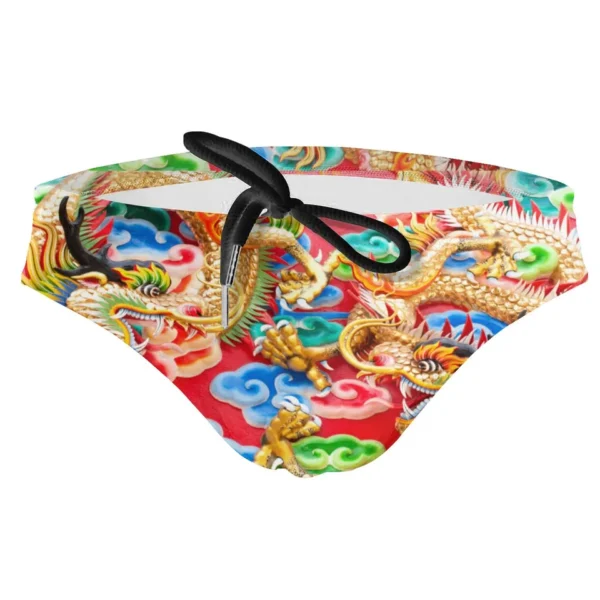 Sungas masculina, estilo chinês de banho, dragão, sexy, de natação briefs surf troncos homme - Image 9