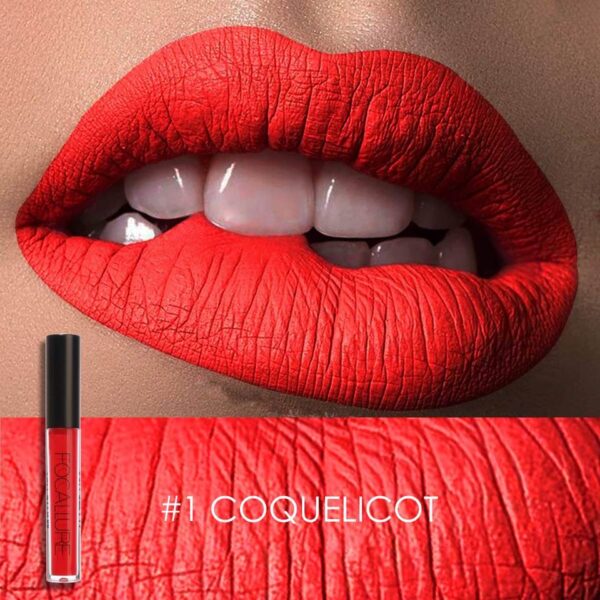 Batom brilho labial de veludo fosco, Focallure, duradouro, à prova d'água, nu, antiaderente, líquido, cosméticos - Image 12