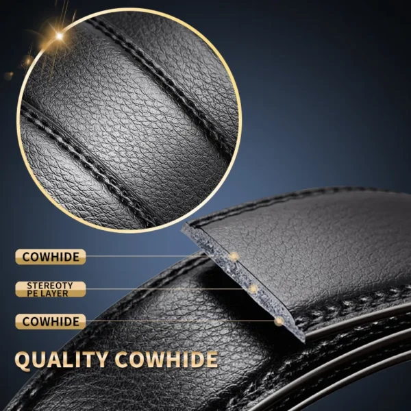 Cintos de couro genuíno, masculino, [Dwts],  fivela automática preto, cintos cummerbunds cinturão homens - Image 13