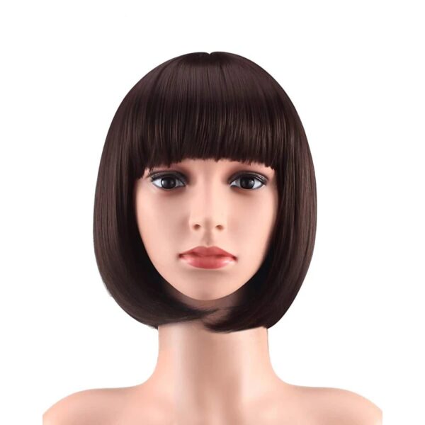 Perucas curta de cabelo sintético, Hairjoy, fibra resistente ao calor, branco puro, traje de festa - Image 7