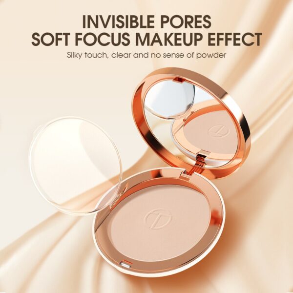 Pó facial compacto O.TWO.O,  Pó óleo-controle 3 cores matte acabamento liso corretivo, pressionado em pó - Image 6