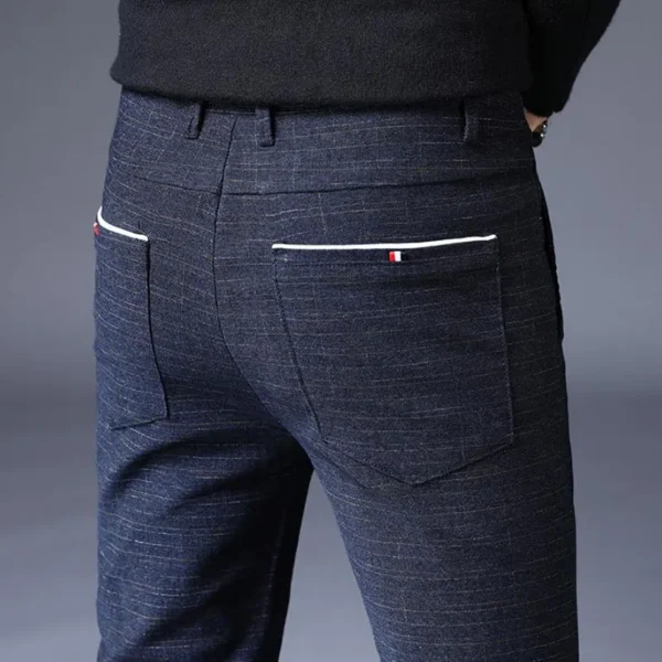 Calças masculina 4 estações, xadrez,  de negócios, roupas em linha reta casual harem calças tamanho 38 - Image 8