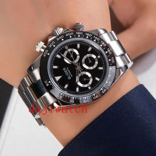 Relógios de pulso masculino mecânico de alta qualidade bliger39mm, relógio com função data e vidro, com movimento automático - Image 7