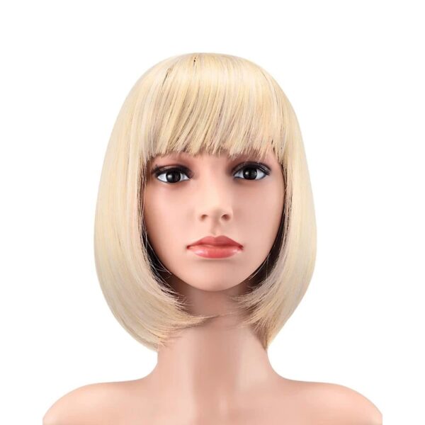 Perucas curta de cabelo sintético, Hairjoy, fibra resistente ao calor, branco puro, traje de festa - Image 23