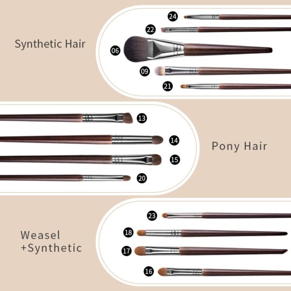 Conjunto profissional de pincéis para maquiagem facial OVW, conjunto de pincéis para contorno, blush e iluminação em pó, base,  cabelo de cabra - Image 7
