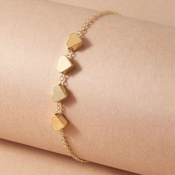 Pulseiras feminina dourada simples, Delysia King, Alloy, Coração de Peach, Criativa e Retro, Novo - Image 2